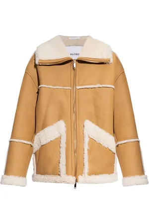 Halfboy Mantel mit Shearling-Besatz