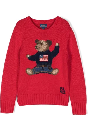 Ralph Lauren Intarsien-Pullover mit Polo Bear