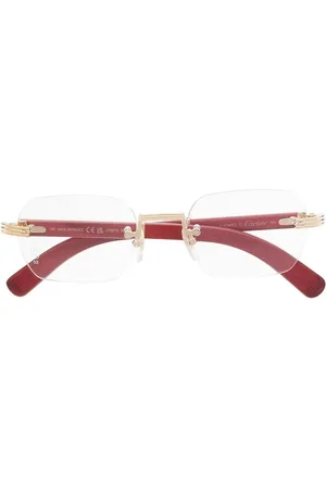 Cartier Eckige Brille ohne Rahmen