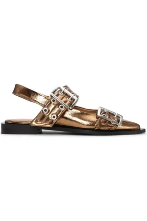 Ganni Ballerinas im Metallic-Look