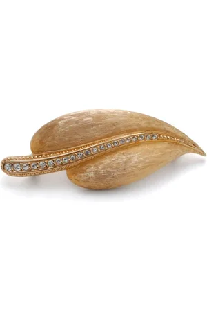 Dior Blatt-Brosche mit Strass