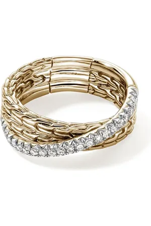 John Hardy 14kt JH Essential Crossover Gelbgoldring mit Diamanten