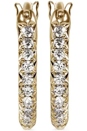 John Hardy 14kt JH Essential Gelbgoldcreolen mit Diamanten