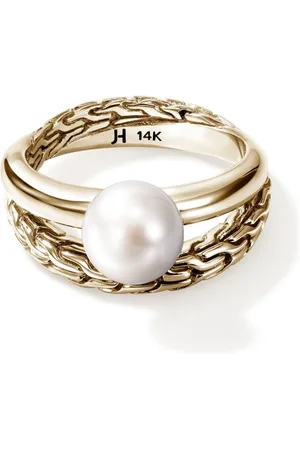 John Hardy 14kt JH Essential Gelbgoldring mit Perle