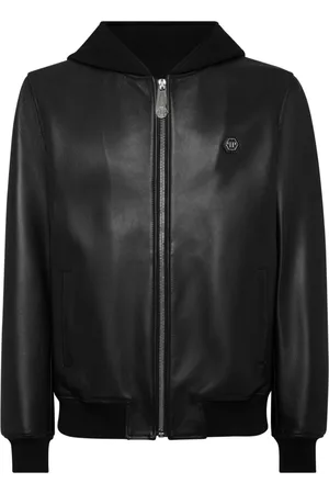 Philipp Plein Lederjacke mit Kapuze