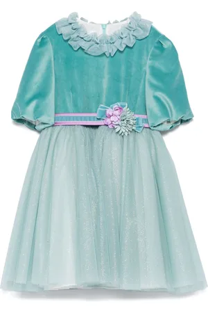 COLORICHIARI Kleid mit Blumengürtel