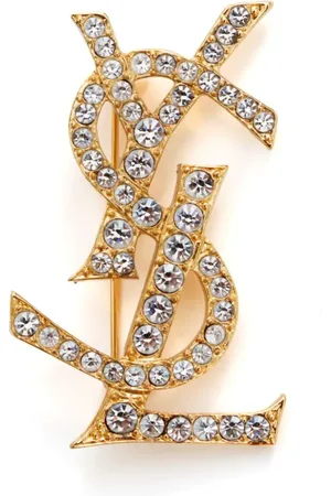 Saint Laurent YSL Brosche mit Strass