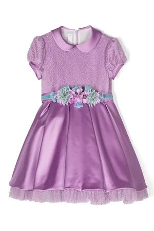 COLORICHIARI Kleid mit Blumengürtel