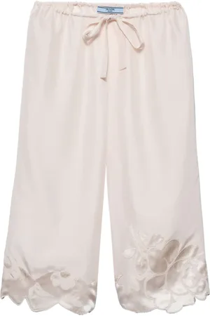 Prada Seiden-Bermudas mit Stickerei
