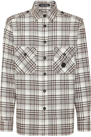 Philipp Plein Kariertes Hemd mit Skull&Bones-Print