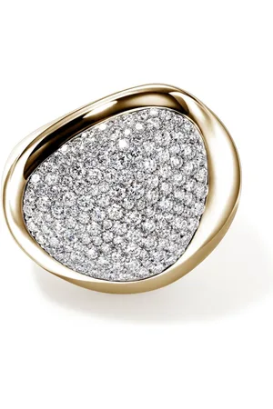 John Hardy 14kt Pebble Gelbgoldring mit Diamant