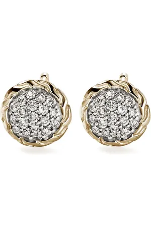 John Hardy 14kt JH Essential Gelbgoldohrstecker mit Diamanten