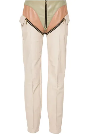 MITILIANE COUTURE Hose mit Ledereinsätzen
