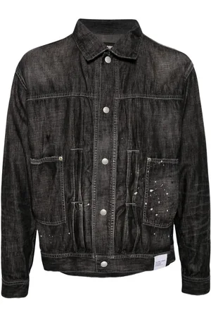 NEIGHBORHOOD Jeansjacke mit Farbklecks-Print