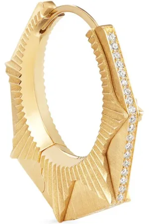 Marie Lichtenberg 18kt NYC GM Gelbgoldcreole mit Diamant