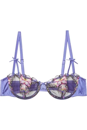 FLEUR DU MAL Balconette-BH mit Schmetterling-Stickerei