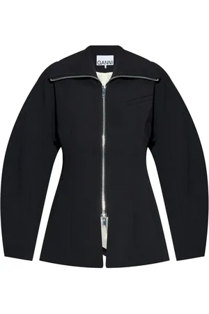 Ganni The Bonded Jacke aus Krepp