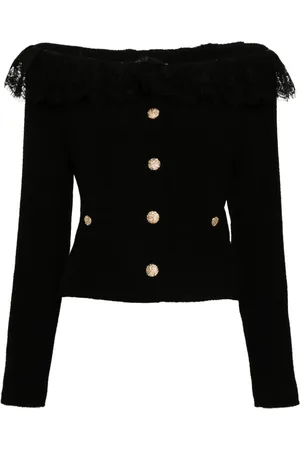 Alessandra Rich Schulterfreie Tweed-Jacke