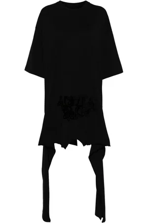 Maison Margiela Midikleid mit beflocktem Logo