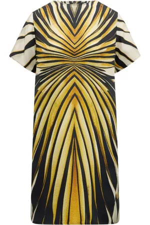 Roberto Cavalli Seidenkleid mit abstraktem Print