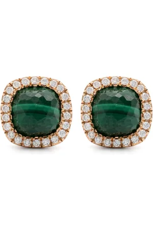 Tirisi 18kt Rotgoldohrringe mit Malachit und Diamant