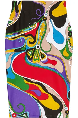 Puccini Bleistiftrock mit Orchidee-Print