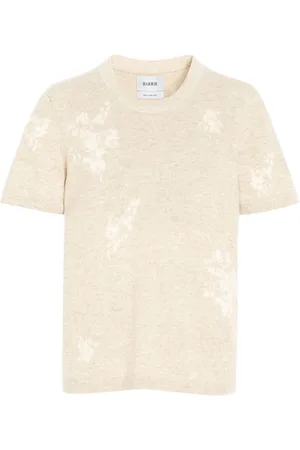 Barrie T-Shirt aus Kaschmir mit Blumen