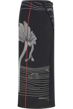 Salvatore Ferragamo Rock aus Seide mit grafischem Print