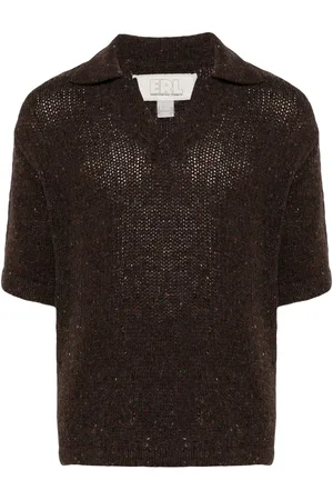 ERL Melierter Strickpullover mit Polokragen