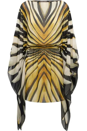Roberto Cavalli Chiffon-Seidenkleid mit Ray of -Print