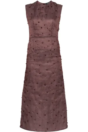 Fabiana Filippi Wattiertes Midikleid aus Seide