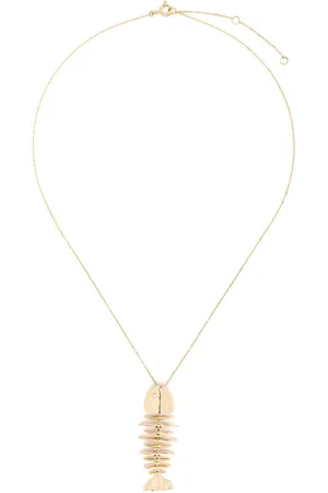 KAMUSHKI 18kt Wishbone Gelbgoldhalskette