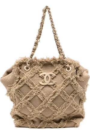 CHANEL Tote Bag aus Raffiabast und Tweed