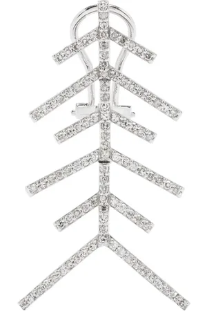 KAMUSHKI Einzelner 14kt Wishbone Weißgoldohrring