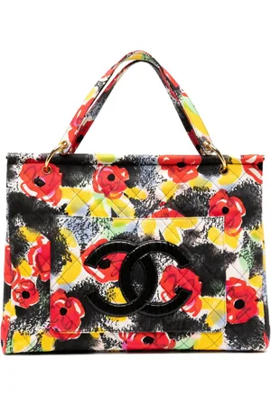 CHANEL Chanel 1997 große Graffiti Floral Cloth Resort Tote Bag