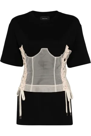 Simone Rocha T-Shirt mit Corsage-Einsatz
