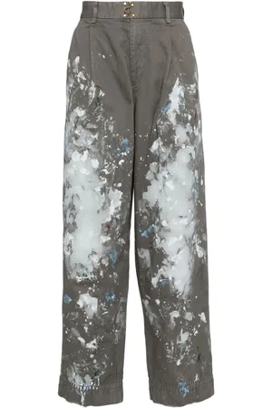 Kolor Gerade Hose mit Farbklecks-Print