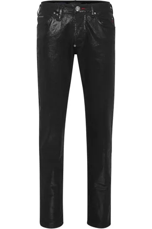 Philipp Plein Beschichtete Straight-Leg-Jeans
