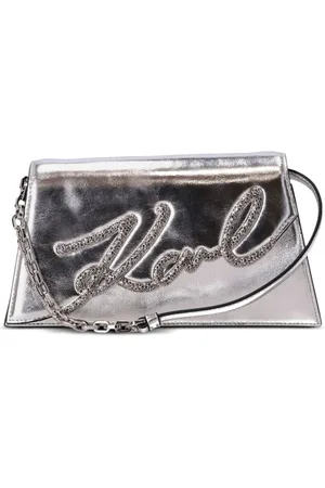 Karl Lagerfeld K/Signature 2.0 Schultertasche im Metallic-Look