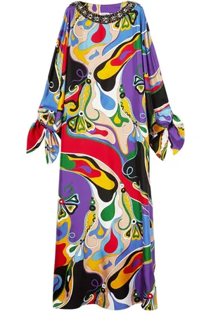 Puccini Seidenkaftan mit Orchidee-Print