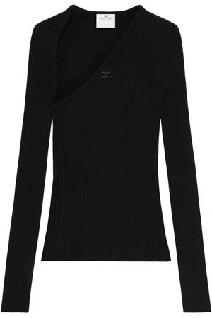 Courrèges Geripptes Slash Strickoberteil