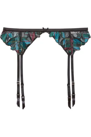FLEUR DU MAL Strumpfhalter mit Lilienstickerei