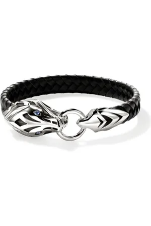 John Hardy Naga Armband mit Saphir aus Sterlingsilber und Leder