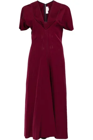 Victoria Beckham Midikleid mit drapiertem Ausschnitt