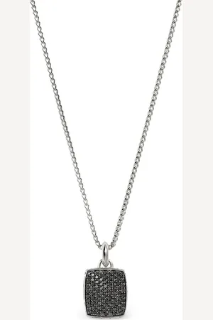 John Hardy Tag Sterlingsilber-Halskette mit Saphir