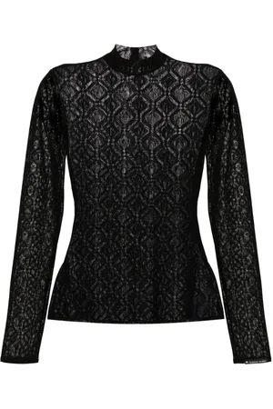 Marine Serre Moon Diamant Mesh-Oberteil