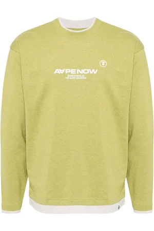 A Bathing Ape Langarmshirt mit Moonface-Stickerei