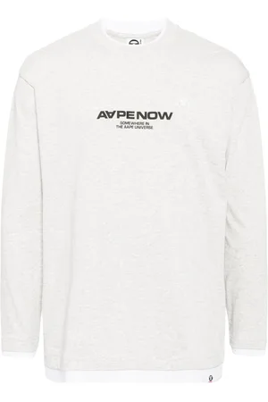 A Bathing Ape Langarmshirt mit Moonface-Stickerei