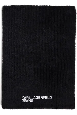 Karl Lagerfeld Fluffy Schal mit Logo-Stickerei