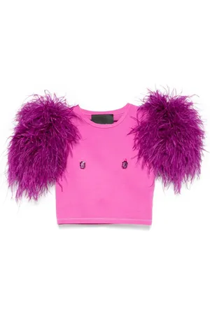 LOULOU T-Shirt mit Federdetail